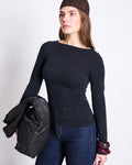 BOAT NECK LONGSLEEVE JURI BLACK GOTS Longsleeve jan-n-june 1