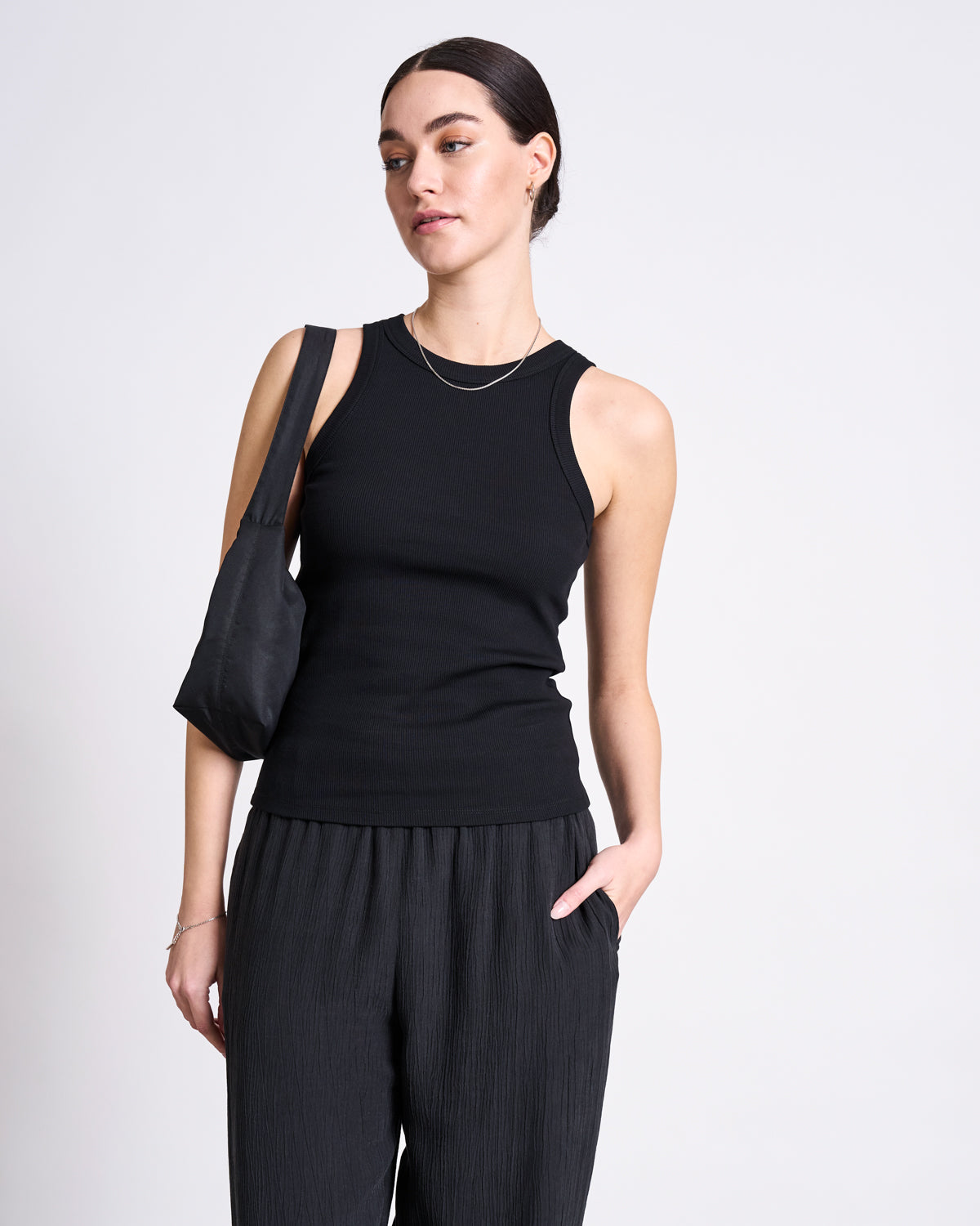 ORGANIC COTTON TANK TOP PORTO LONG BLACK GOTS T-shirt jan-n-june 1