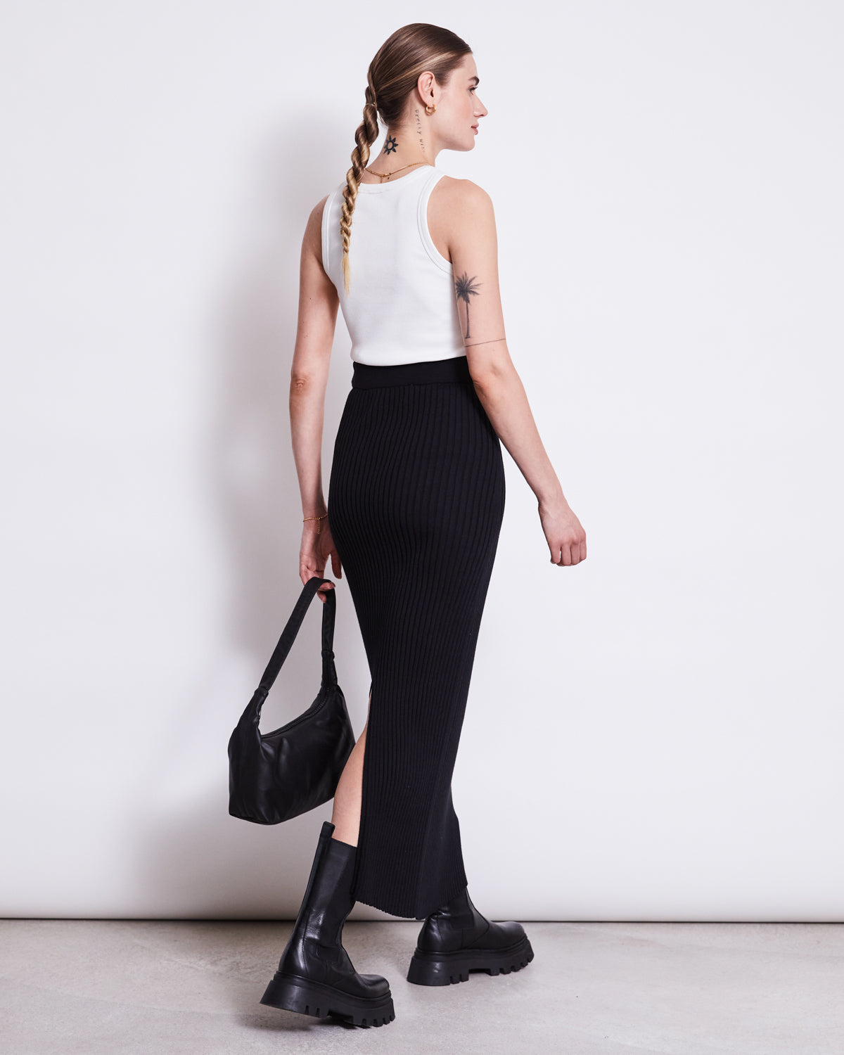 MIDI KNIT SKIRT EBBA BLACK GOTS Midi Skirt jan-n-june 5