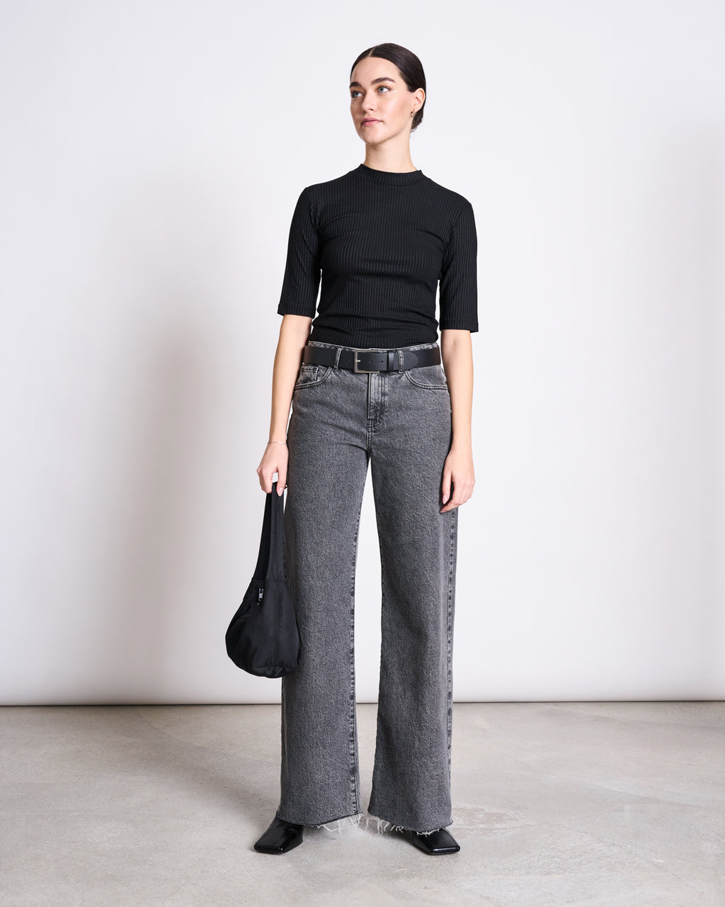TENCEL™ LYOCELL RIB T-SHIRT NINA BLACK t-shirt jan-n-june 3