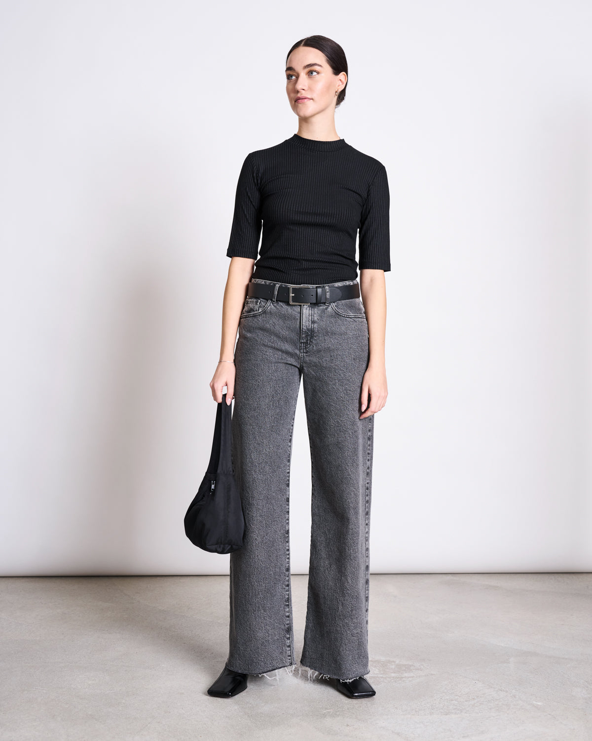 TENCEL™ LYOCELL RIB T-SHIRT NINA BLACK t-shirt jan-n-june 3