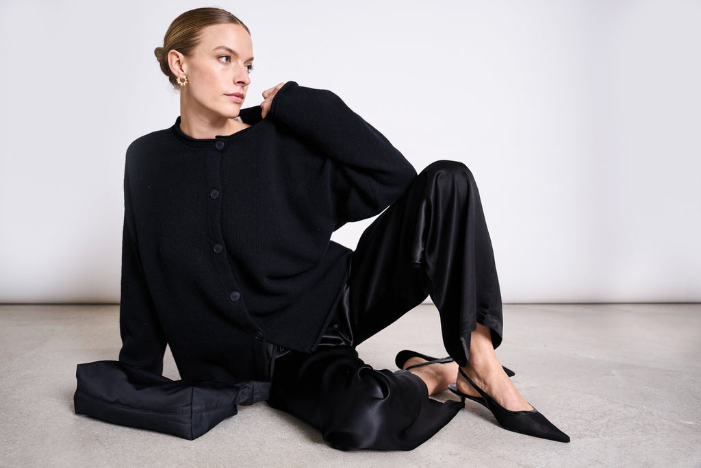 OVERSIZED WOOL CARDIGAN TINCO BLACK GOTS Cardigan jan-n-june 2