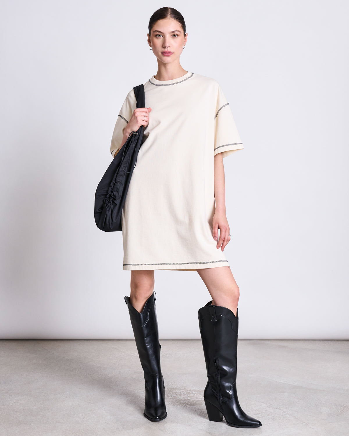 T-SHIRT DRESS HOPLA ECRU GOTS Dresses jan-n-june 1