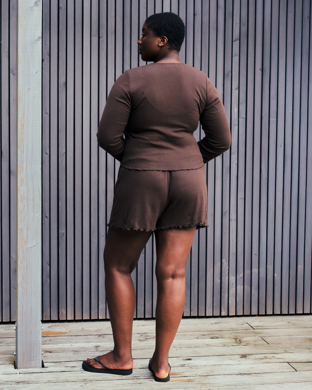POINTELLE PYJAMA SHORTS CHOCOLATE GOTS T-shirt jan-n-june 6
