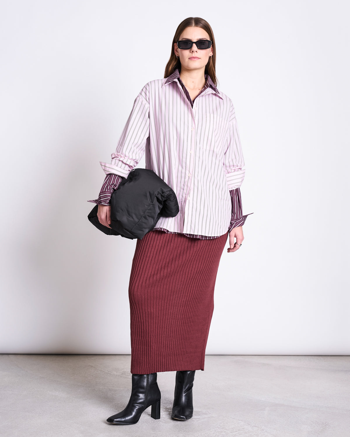 MIDI KNIT SKIRT EBBA INTENSE RUST GOTS jan-n-june 14
