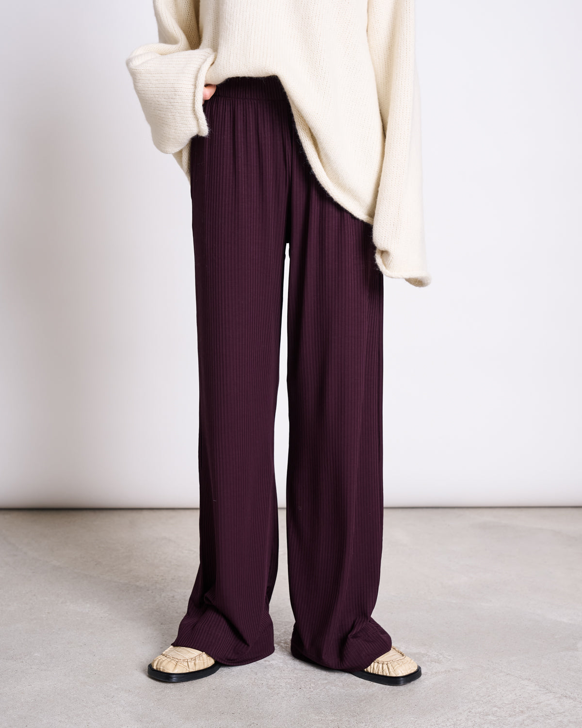 TENCEL™ LYOCELL RIB PANTS SMILLA CHERRY LACQUER Pants jan-n-june 11