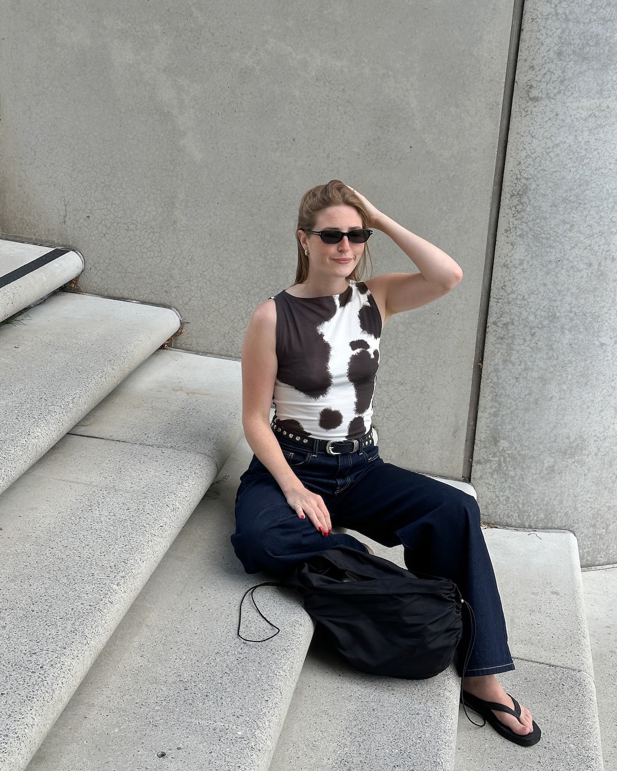 BOAT NECK TOP FELIS COW PRINT GOTS T-shirt jan-n-june 3
