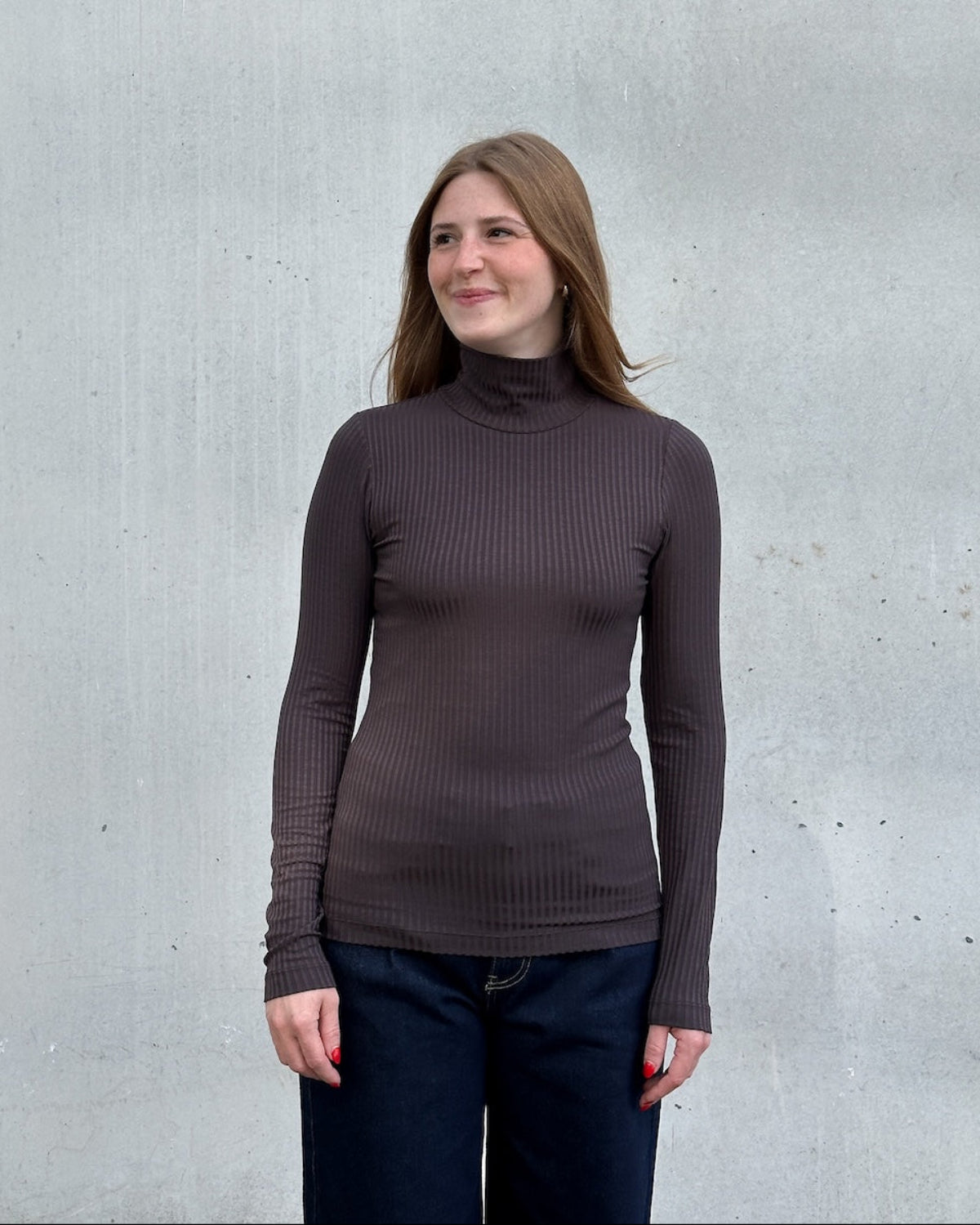 TENCEL™ LYOCELL RIB TURTLENECK MIO MUD Longsleeve jan-n-june 2