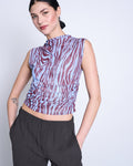 RUFFLE MESH TOP LAGUNA BLUE ZEBRA PRINT T-shirt jan-n-june 1