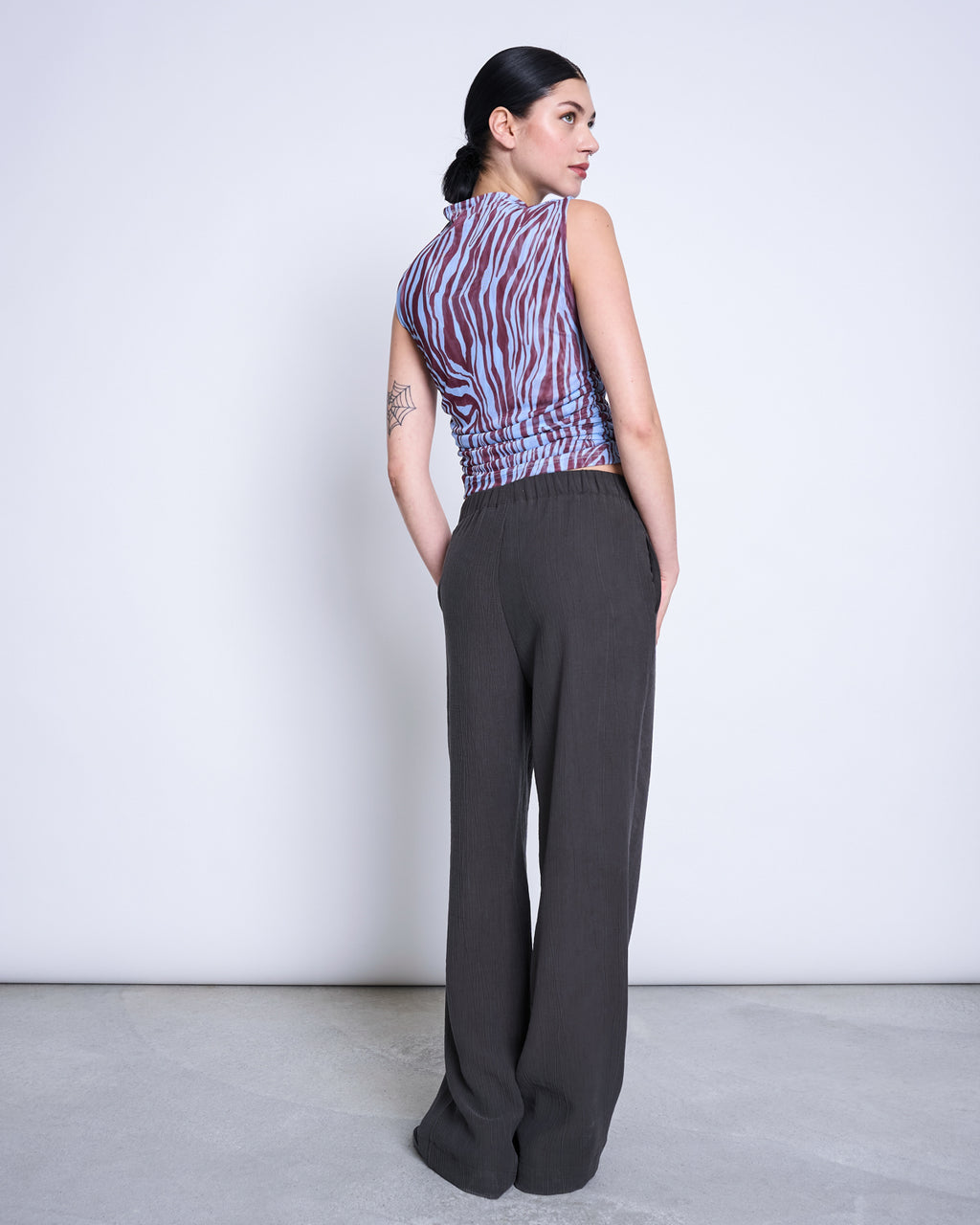 RUFFLE MESH TOP LAGUNA BLUE ZEBRA PRINT T-shirt jan-n-june 5