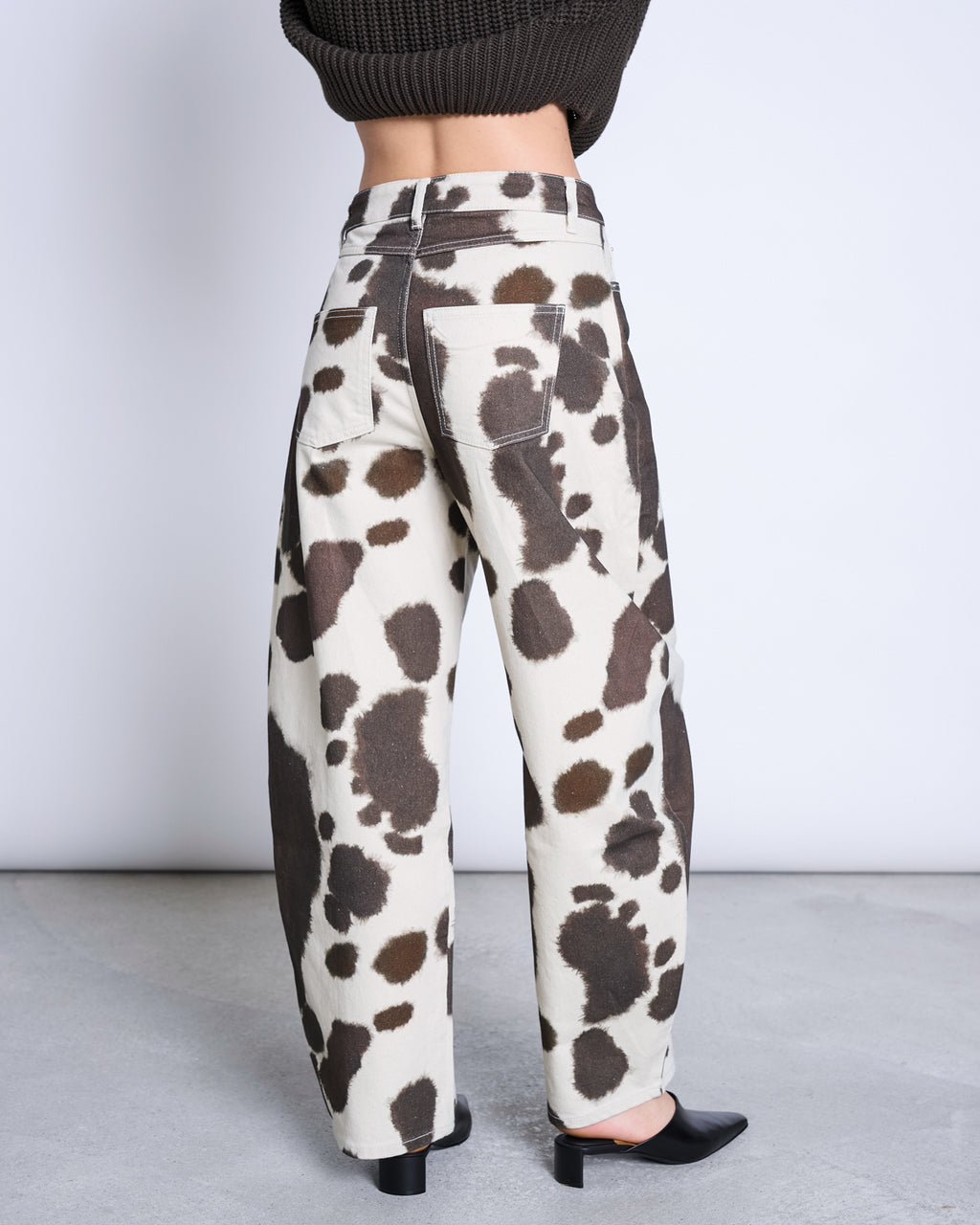 BARREL LEG DENIM JEANS FAYA COW PRINT GOTS Pants jan-n-june 3