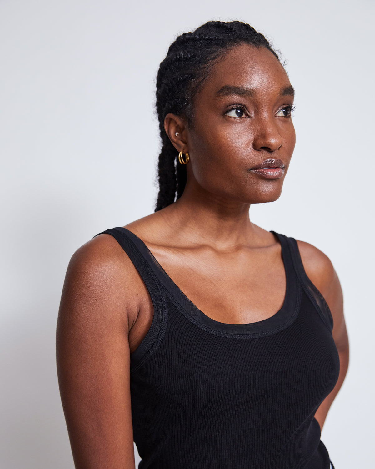MESH DETAIL TOP LLUVIA BLACK T-shirt jan-n-june 1