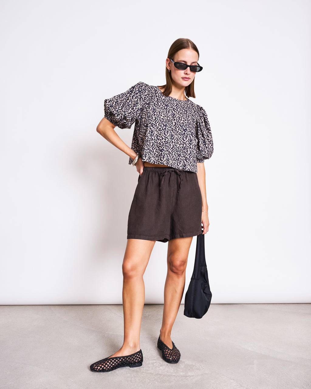 CROPPED ORGANIC COTTON BLOUSE OLMOS LEO PRINT Blouse jan-n-june 7