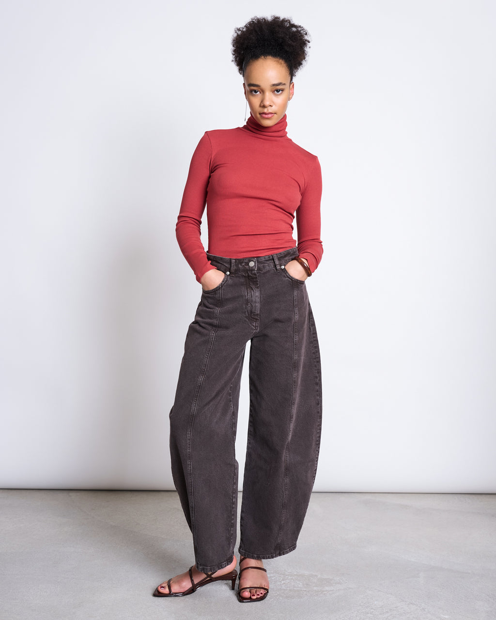 MINIRIB TURTLENECK CHUVA MID RED GOTS Longsleeve jan-n-june 1