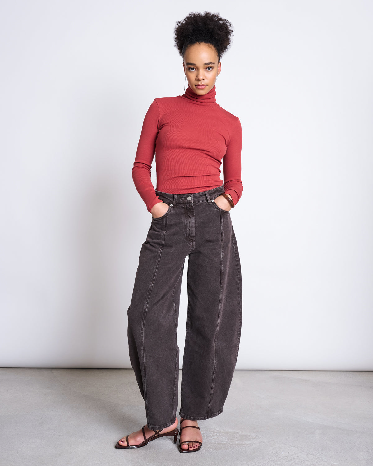 MINIRIB TURTLENECK CHUVA MID RED GOTS Longsleeve jan-n-june 1