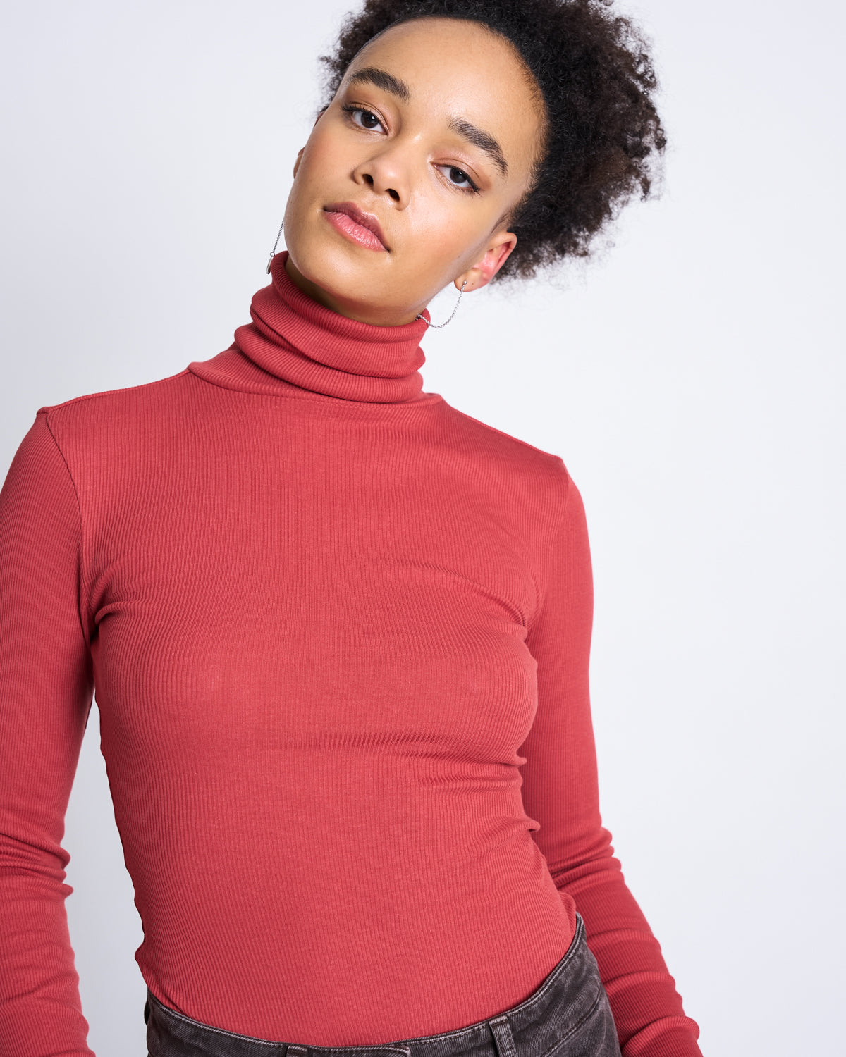 MINIRIB TURTLENECK CHUVA MID RED GOTS Longsleeve jan-n-june 2