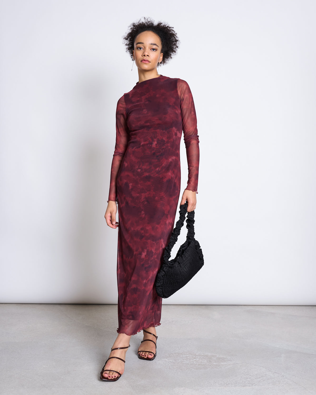 MESH LONGSLEEVE DRESS ZALDI CARMINE CURL Dress jan-n-june 1