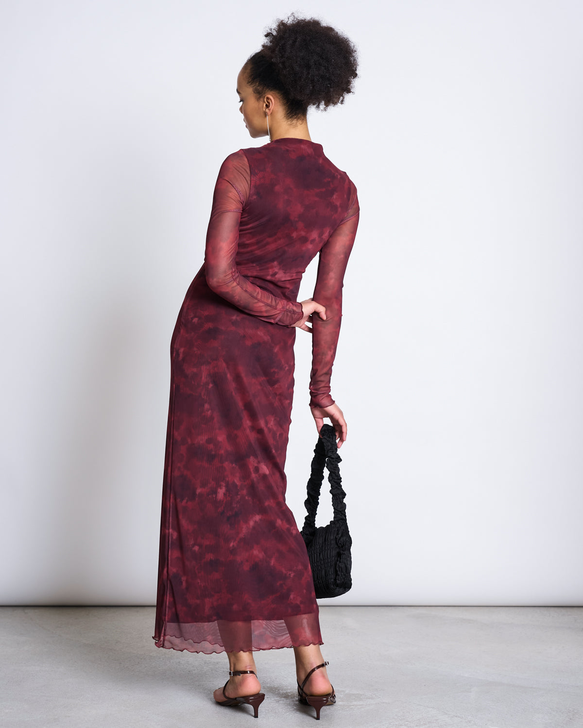 MESH LONGSLEEVE DRESS ZALDI CARMINE CURL Dress jan-n-june 2