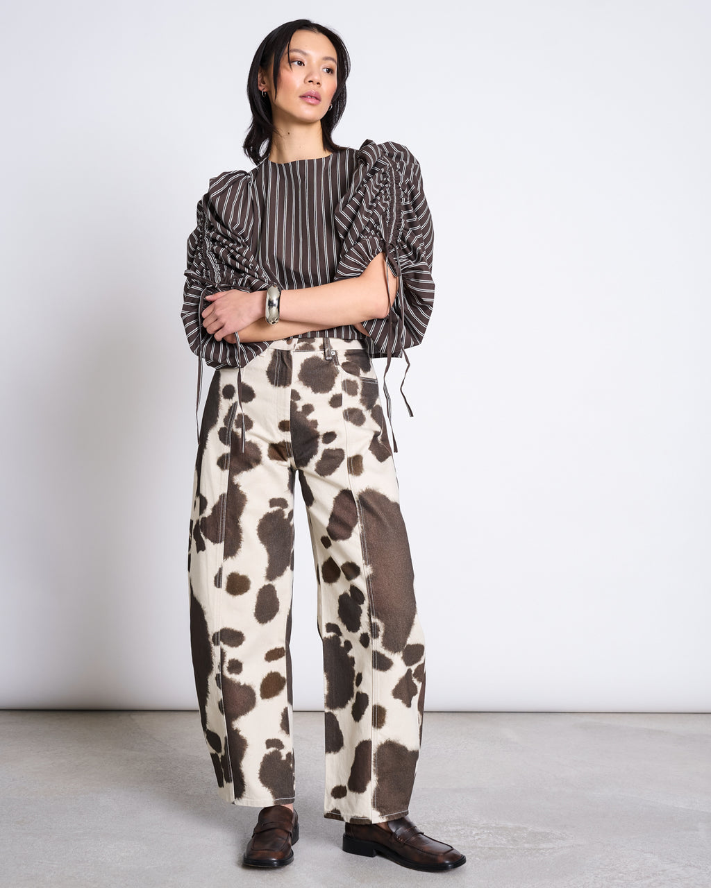 PUFFY SLEEVE BLOUSE NIBS MUD STRIPED GOTS Blouse jan-n-june 1
