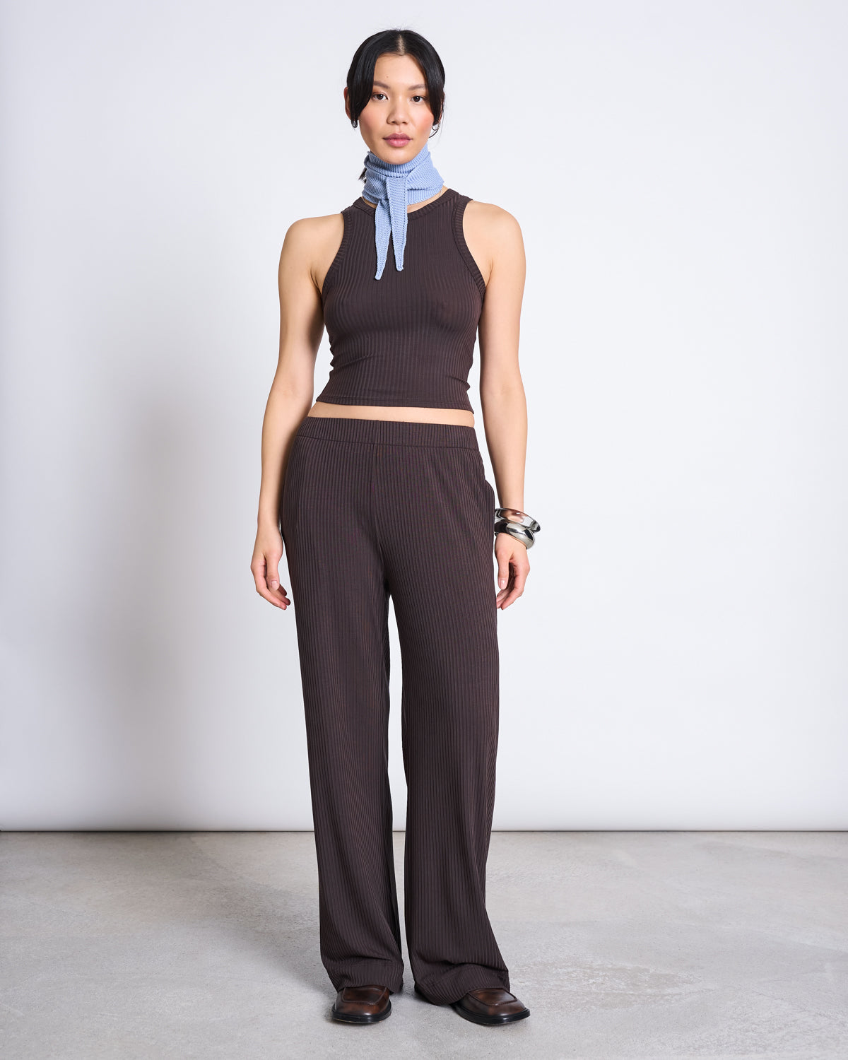 TENCEL™ LYOCELL RIB TANK TOP PORTO MUD T-shirt jan-n-june 2