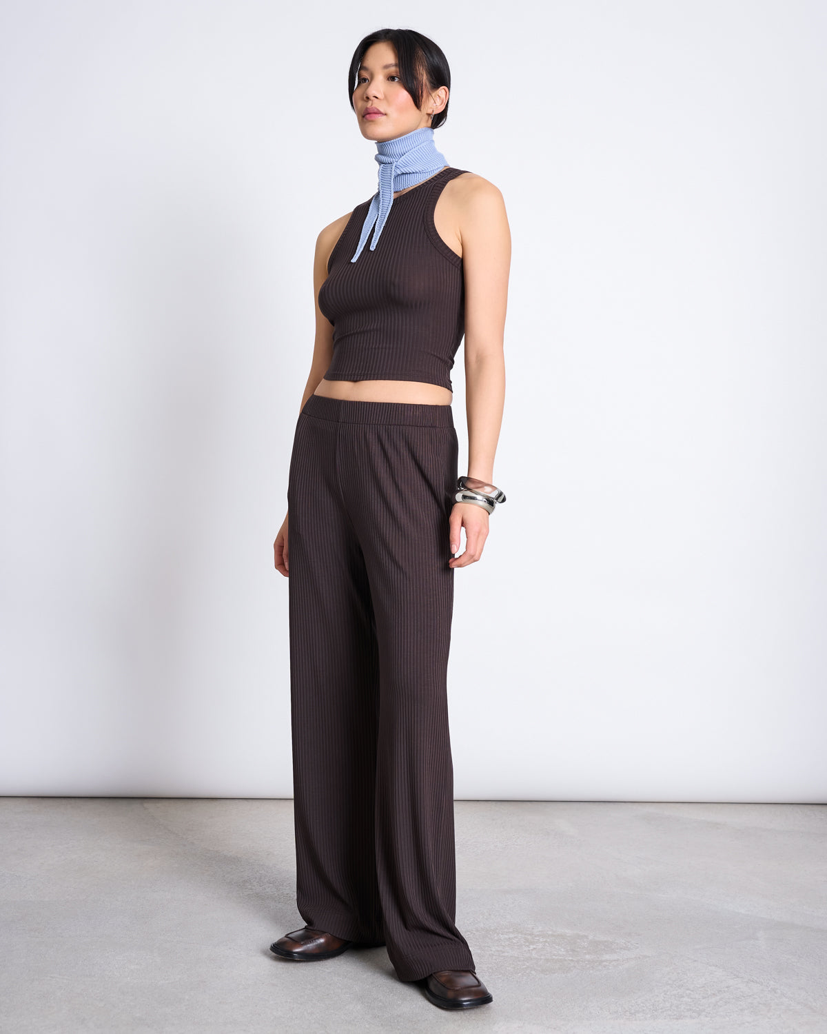 TENCEL™ LYOCELL RIB PANTS SMILLA MUD Pants jan-n-june 2