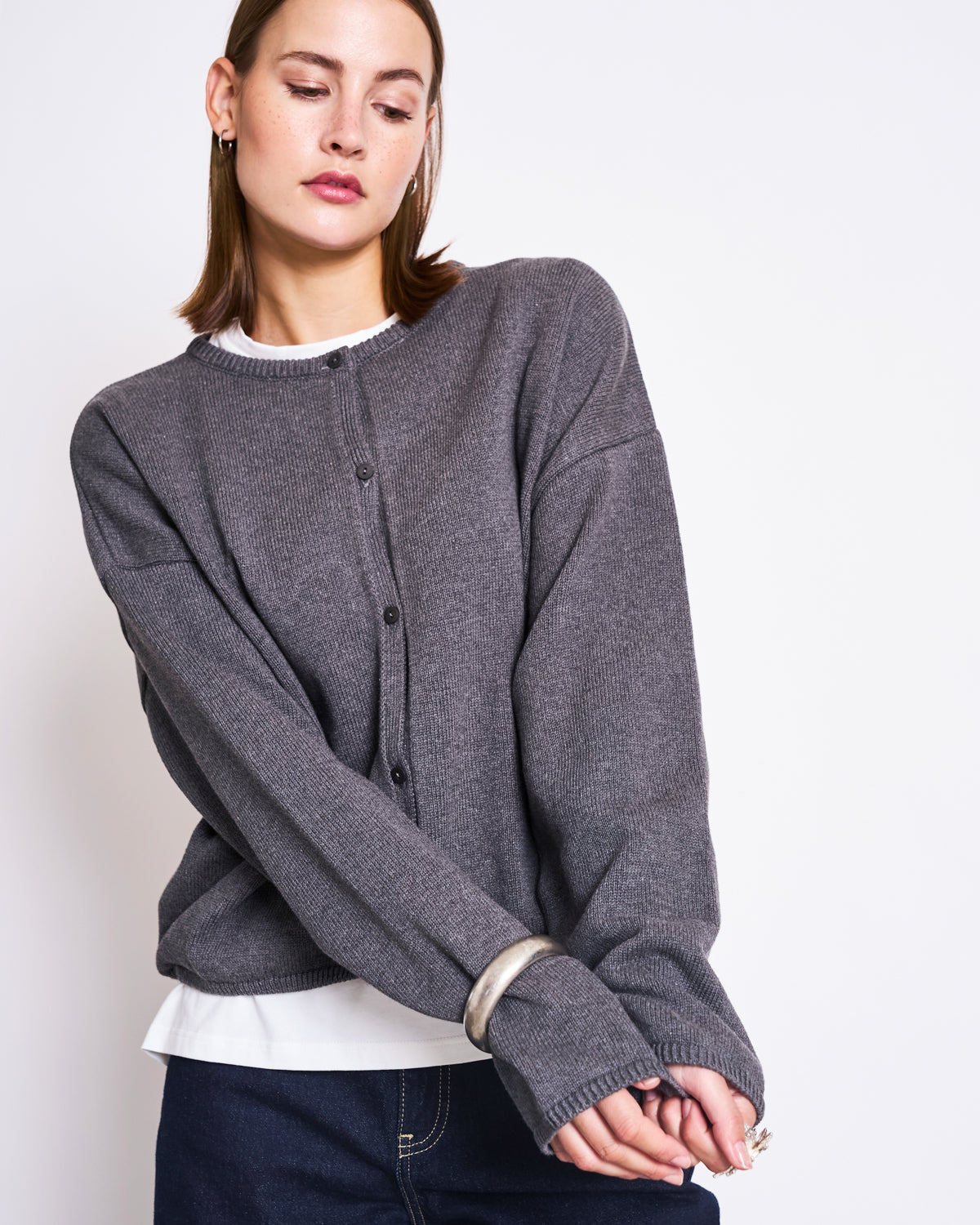 LIGHT CARDIGAN ASAS DARK GREY GOTS T-shirt jan-n-june 2