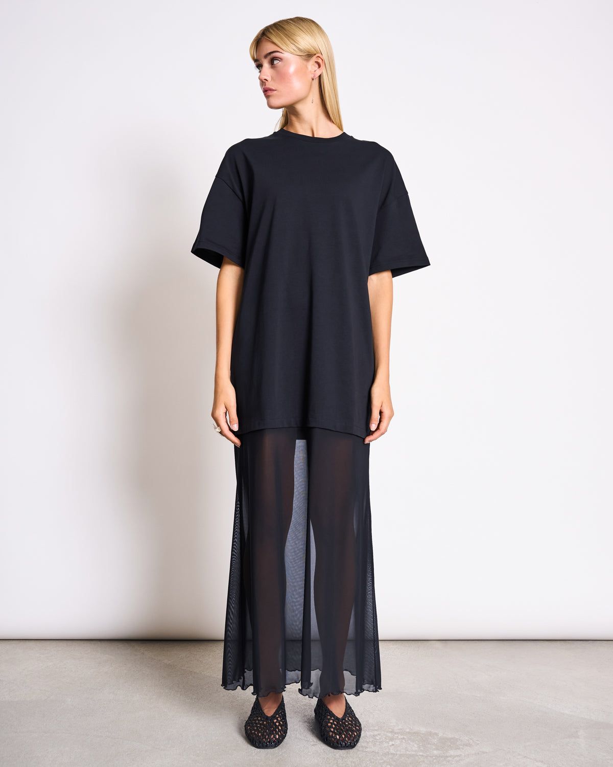 MESH JERSEY DRESS LACERTA BLACK Dress jan-n-june 1