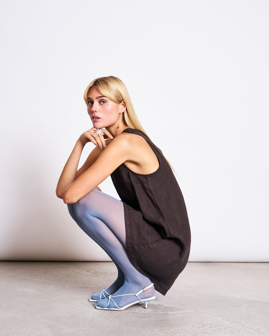 LINEN MINI DRESS SALVIA MUD Dress jan-n-june 5