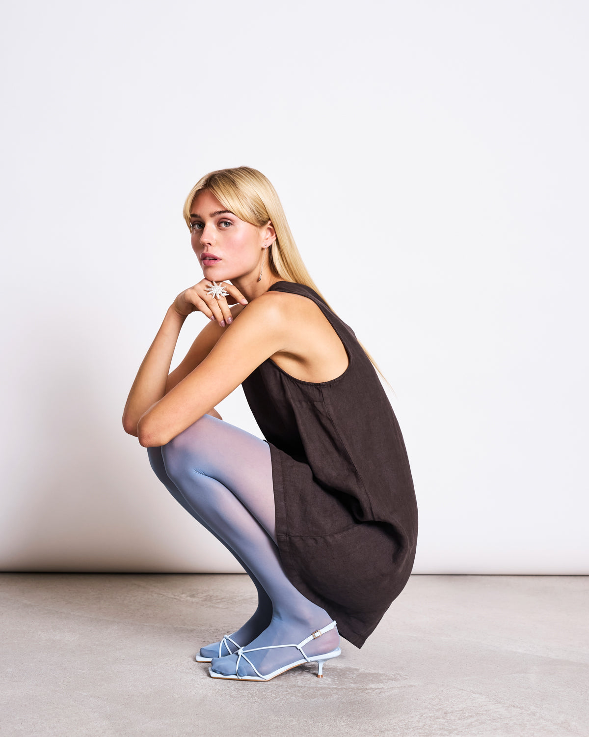 LINEN MINI DRESS SALVIA MUD Dress jan-n-june 5