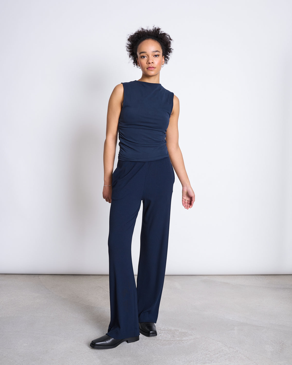 TENCEL™ LYOCELL RIB PANTS SMILLA NIGHTFALL Pants jan-n-june 1