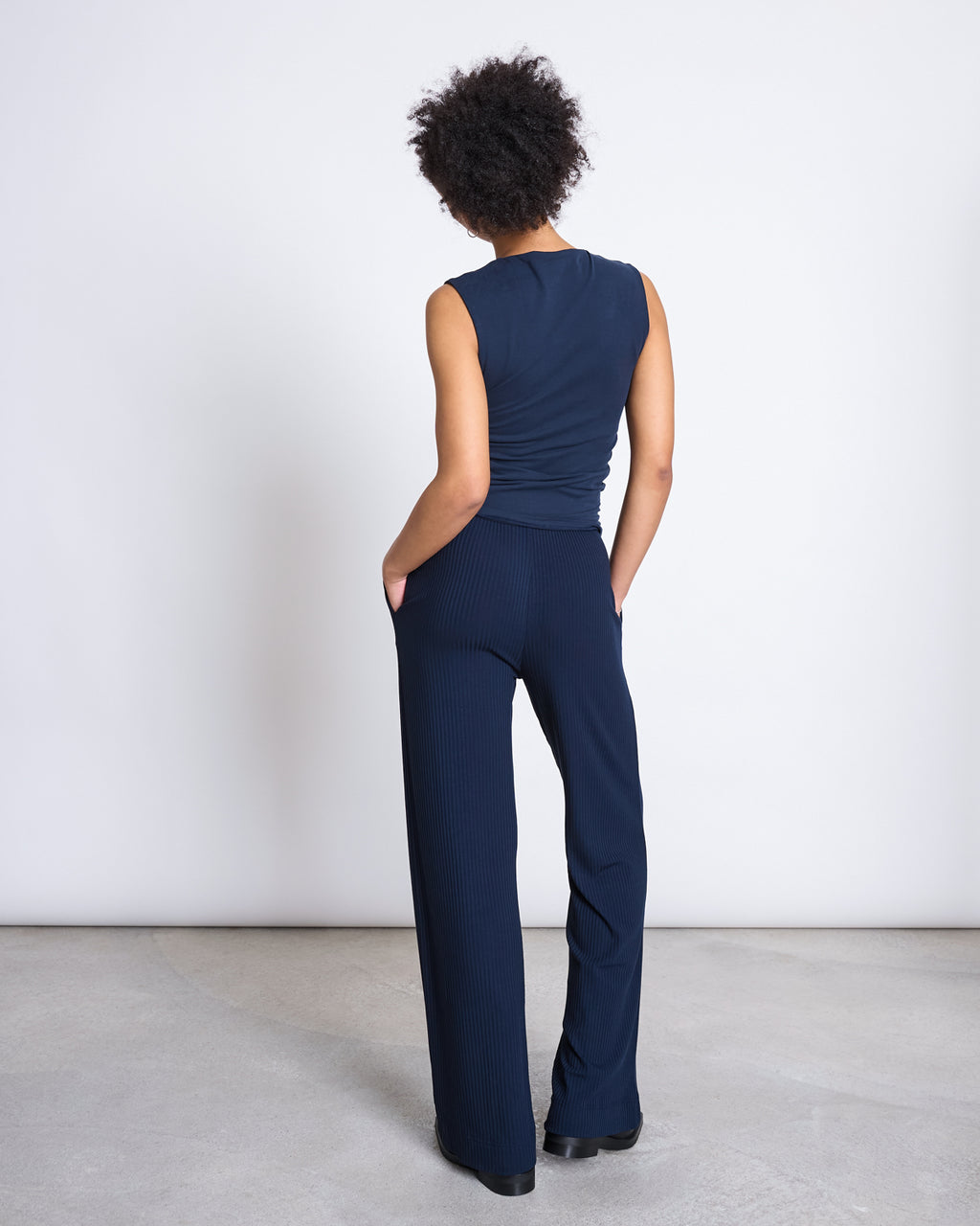 TENCEL™ LYOCELL RIB PANTS SMILLA NIGHTFALL Pants jan-n-june 2
