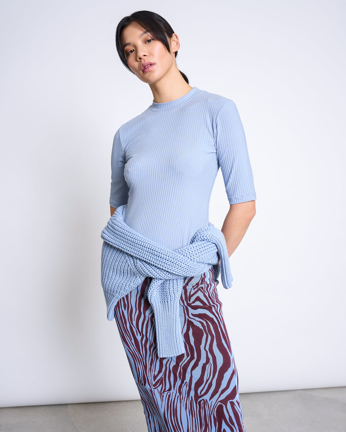MESH MAXI SKIRT SMUK BLUE ZEBRA PRINT Skirt jan-n-june 3