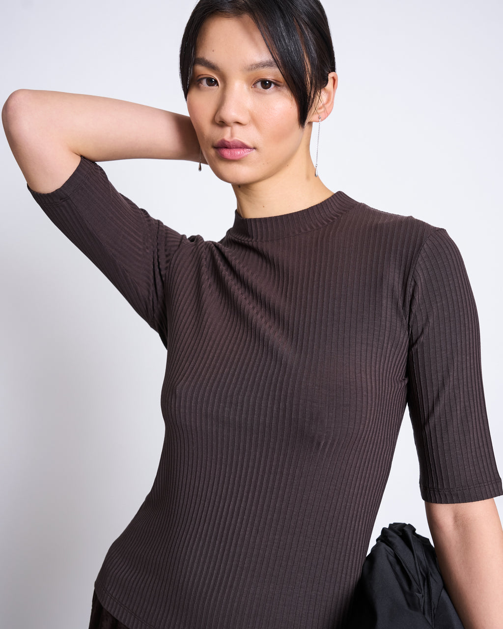 TENCEL™ LYOCELL RIB T-SHIRT NINA MUD T-shirt jan-n-june 3