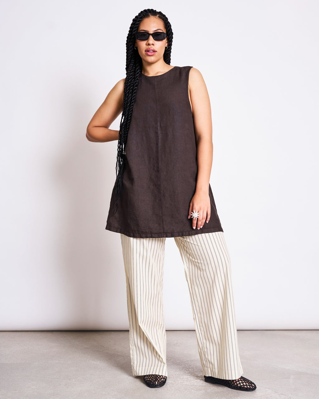 LINEN MINI DRESS SALVIA MUD Dress jan-n-june 1