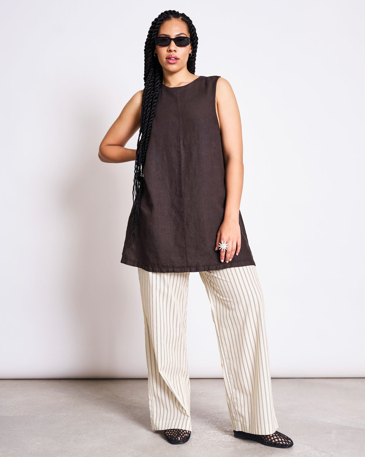 LINEN MINI DRESS SALVIA MUD Dress jan-n-june 1